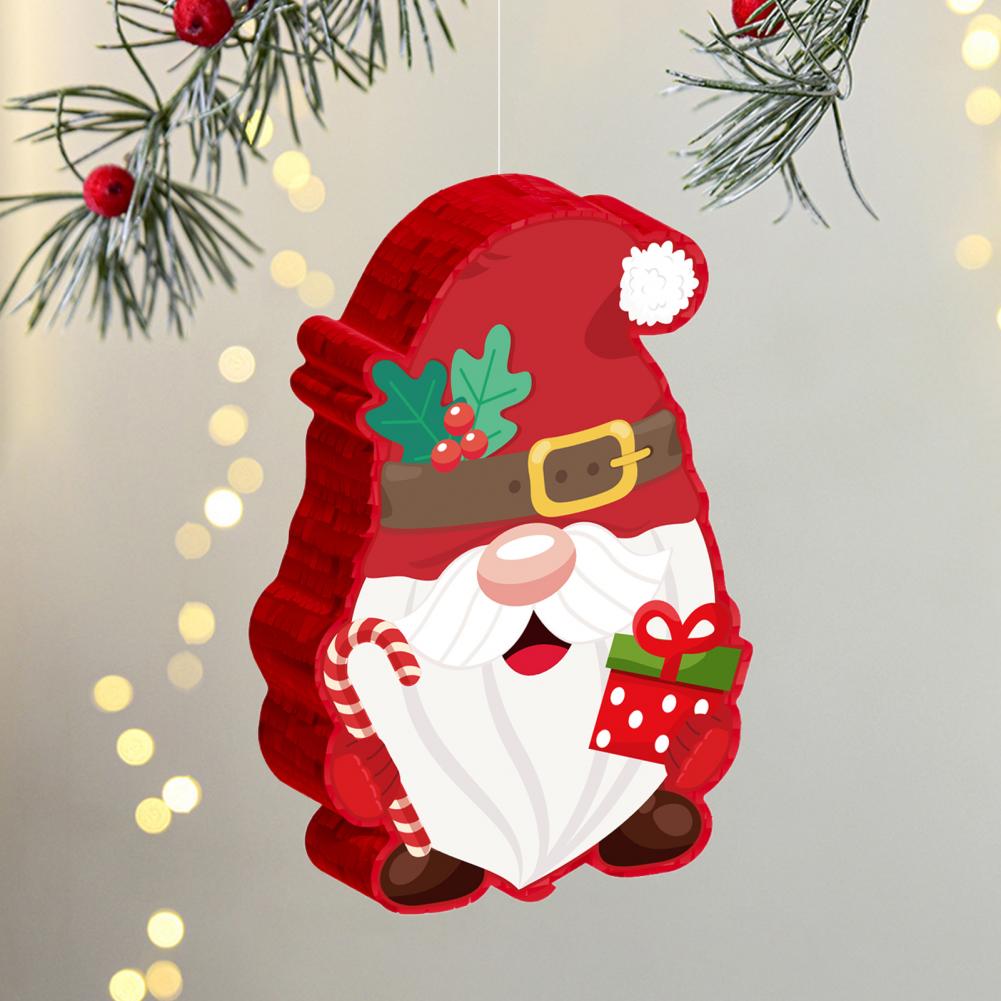 Christmas Party Decorations Winter Theme Gnome Pinata with Stick Confetti for Xmas Birthday Party Decorations Christmas