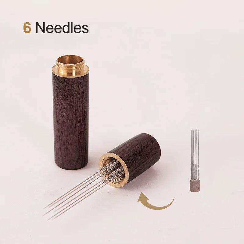 Espresso Coffee Stirrer Coffee Powder Stirrer Needle Distributor Coffee Stirring Tool Wood Handle Barista Hand Distribution Tool