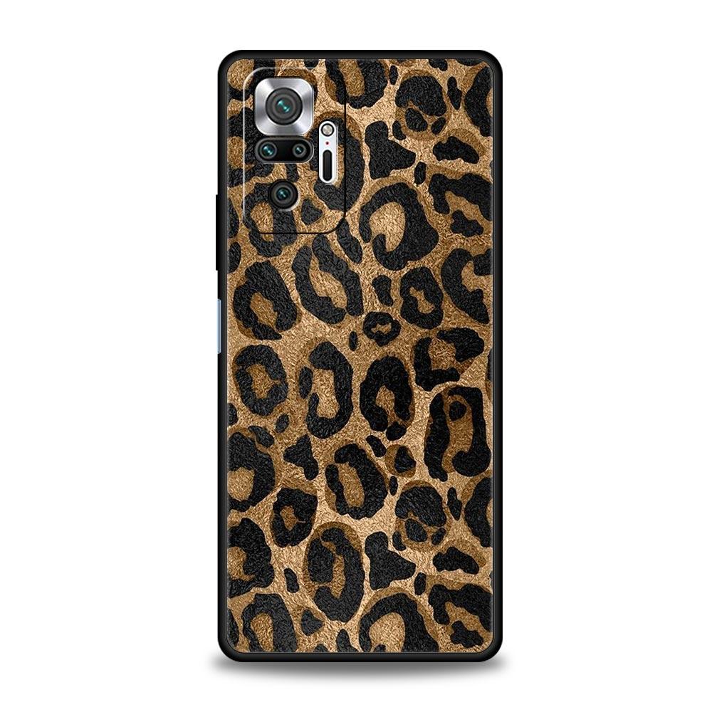 Чехол для телефона с принтом леопарда и гепарда для Xiaomi Redmi Note 14 13 5G 10 11 12 Pro Plus 4G 14C 13C 12C 10C Черный чехол