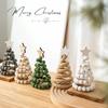 Настольные елки украшение деревянные бусины верхушка для елки рождественские поделки дом