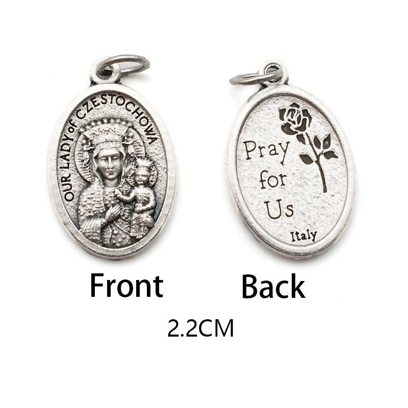 Двусторонние металлические подвески, ожерелья, браслеты, аксессуары своими руками, большая овальная святая медаль, кулон для любой цепи или ожерелья, христианские украшения