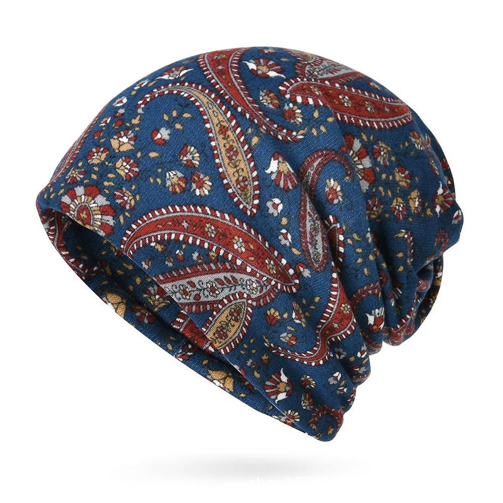 Контрастная Цветовая Схема Свитер Шляпа Многофункциональный Шарф Шляпа-Свитер Тюрбаны Клетчатый Принт Повседневная Шляпа-Защита Осень и Зима