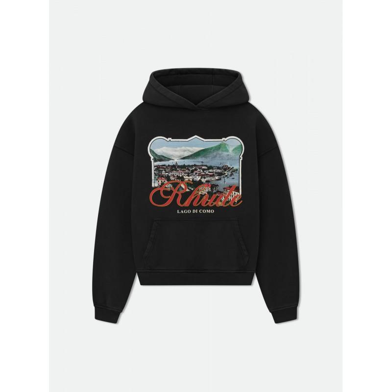 Rhude-style Geometric Hooded Sweatshirt Men Women Loose Fit Fall Winter