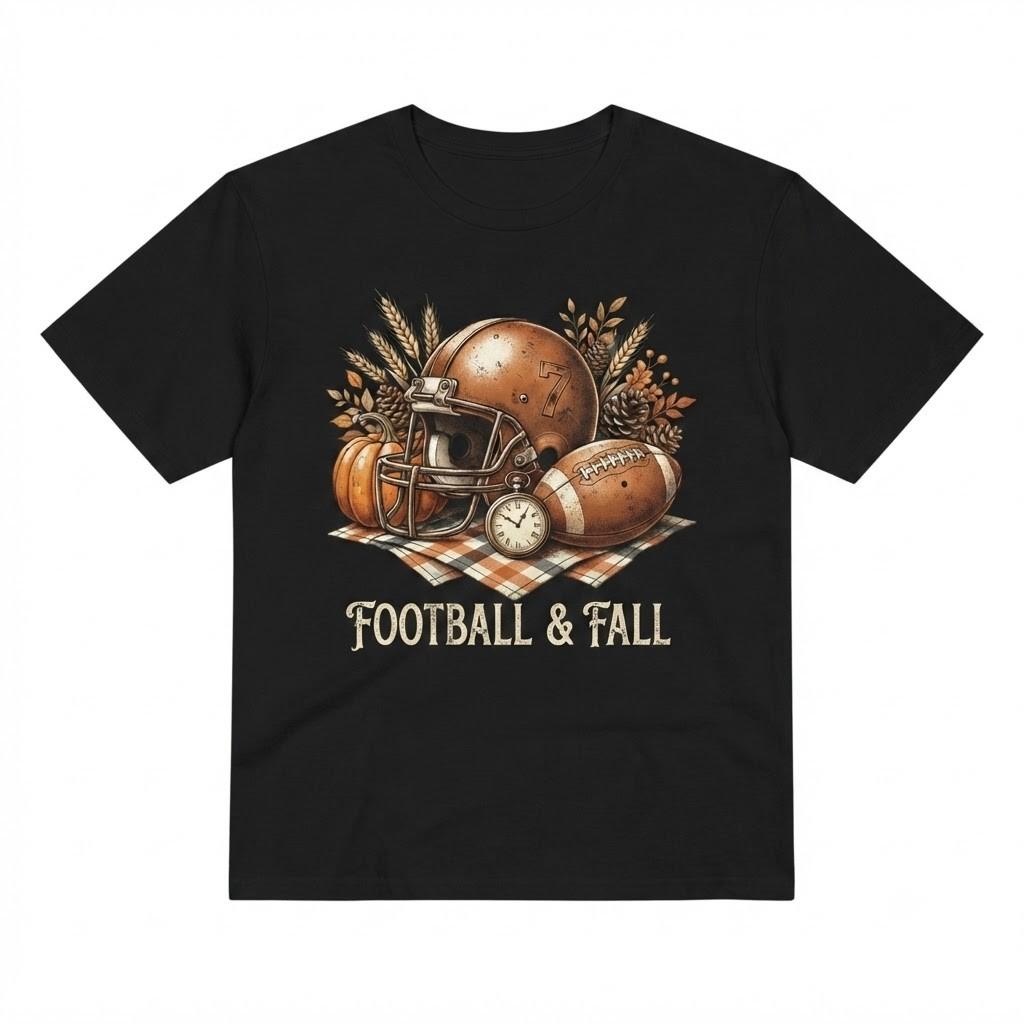 Vintage Football Helmet And Fall Autumn Harvest T-shirt For Men Women