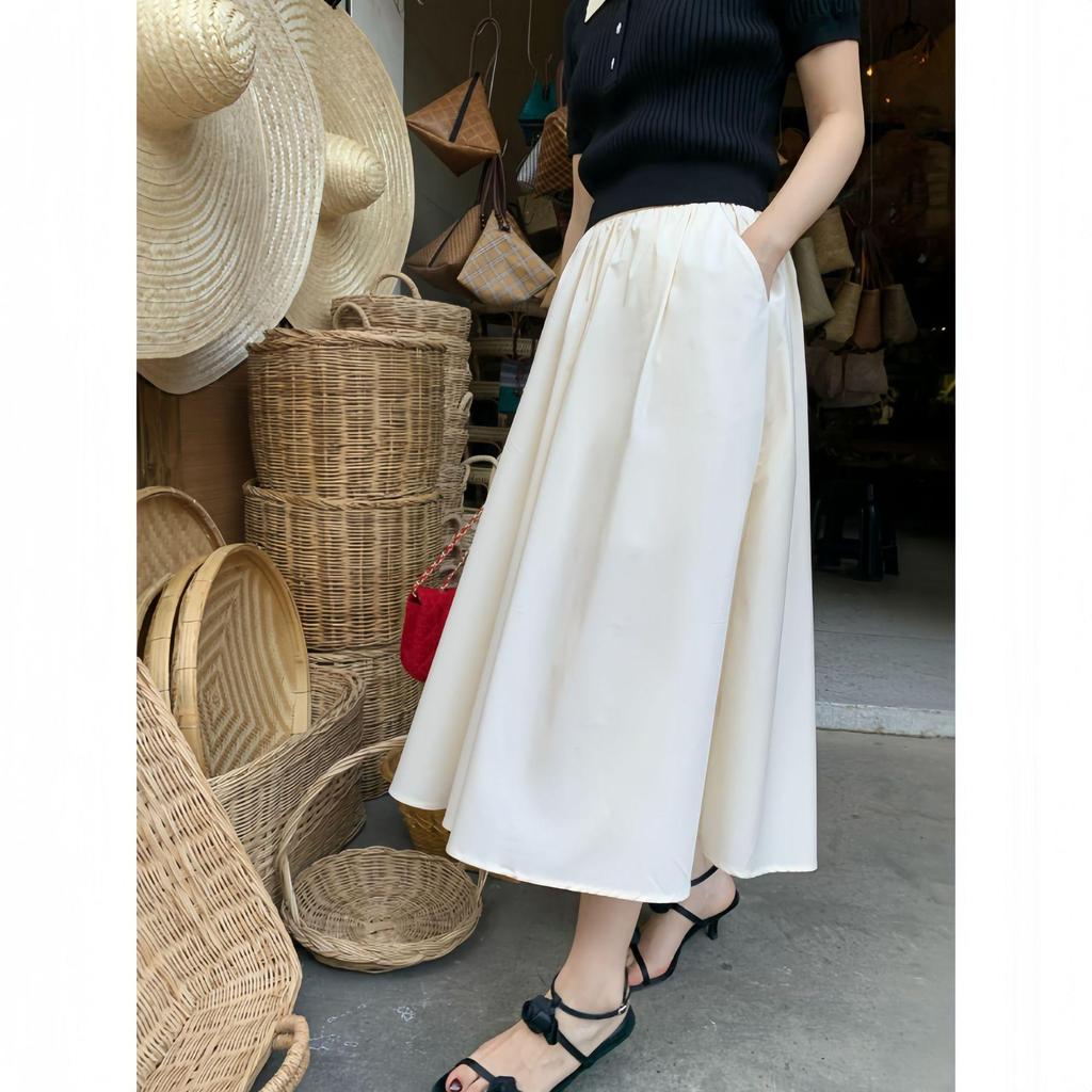 2025 Early Spring French Bow A-Line Skirt C3626: Gentle, Elegant, Large-Swing Design