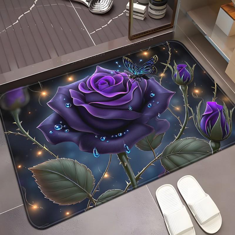 Ornate Scroll Vine Frame Welcome Doormat Non Slip Floor Rug For Entryway Indoor Front Door Daily Decoration