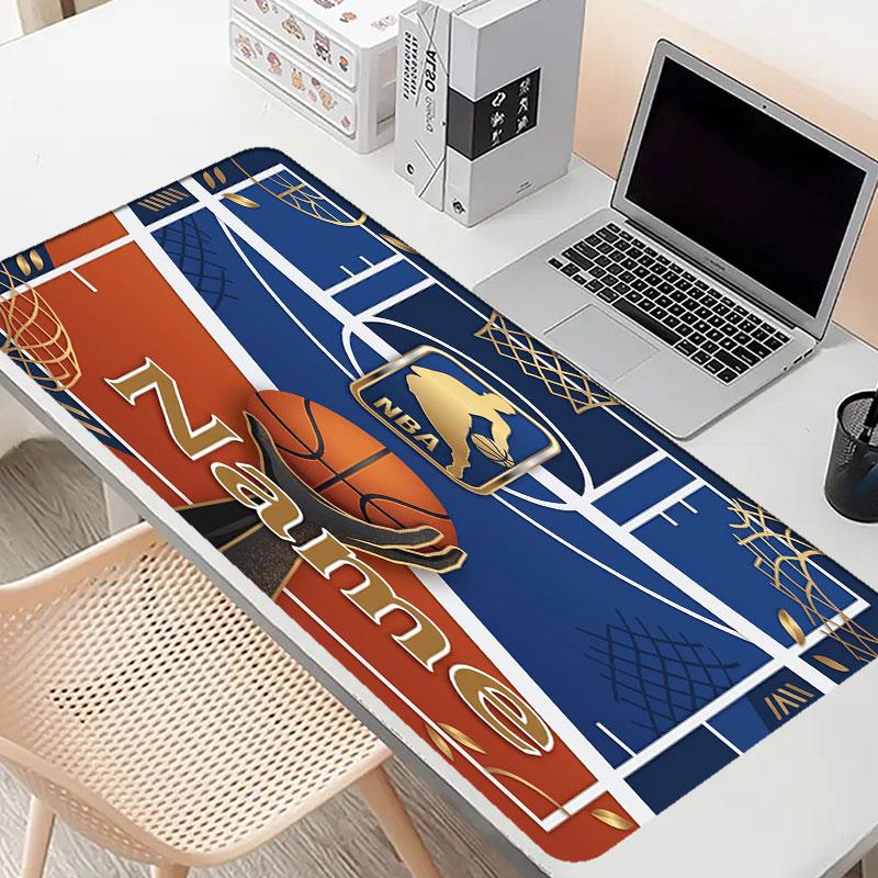 Custom Name Personalized NBA Pattern Mousepad, Laptop PC Desk Mat, Decorative Desk Mat for Home Keyboard Pad Gift