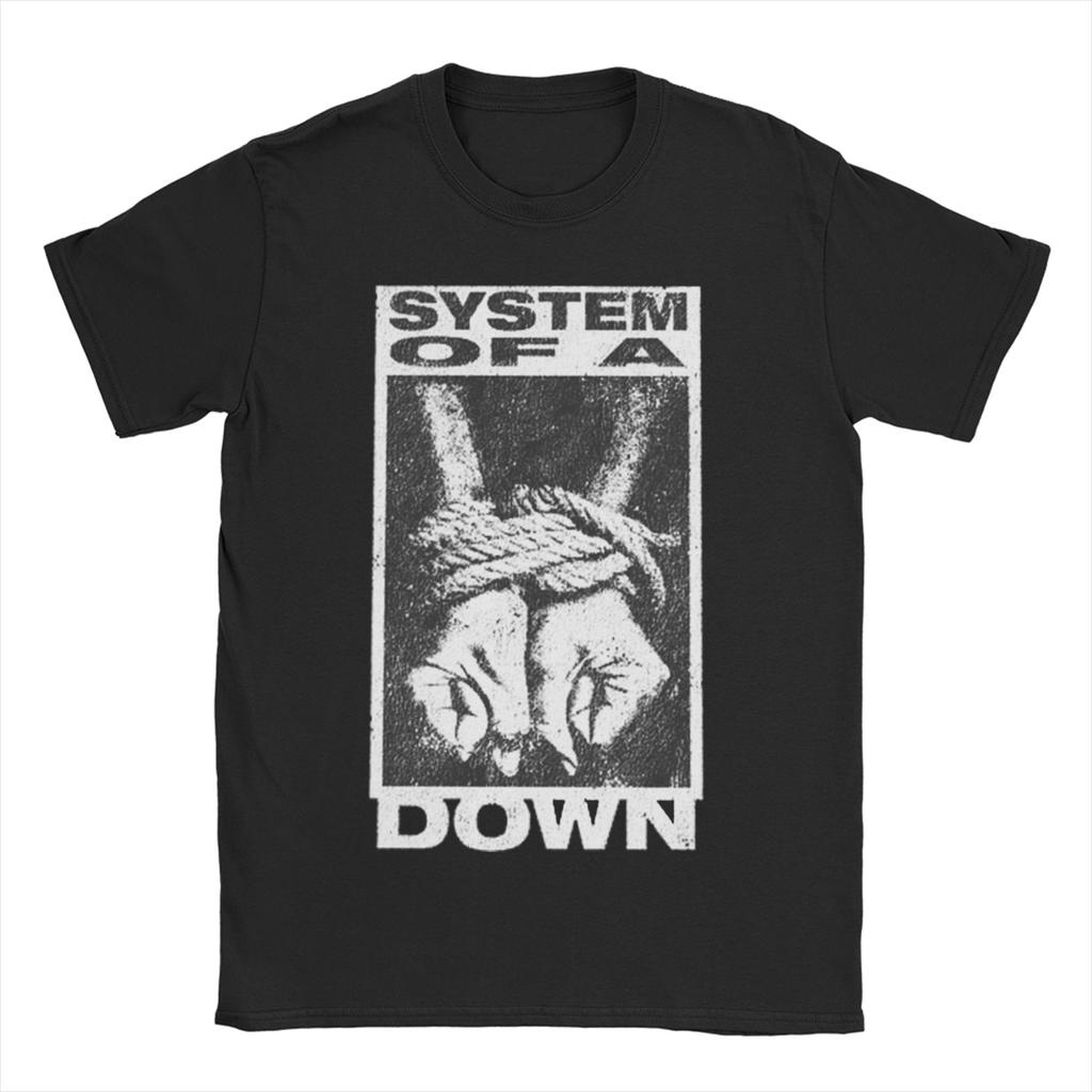Мужские Женские Футболки System of A Down Юмористические Хлопковые Футболки с Коротким Рукавом Музыкальная Футболка Хэви-Метал Футболка с Круглым Вырезом Топы