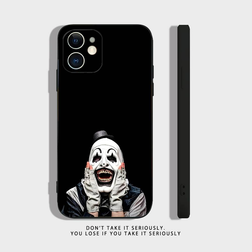Чехол для телефона Art the Clown horror T-Terrifier для iPhone 17,16,15,14,13,12,11,XR,Pro,XS,Max,XR,Plus,Mini Силиконовый Черный Ударопрочный