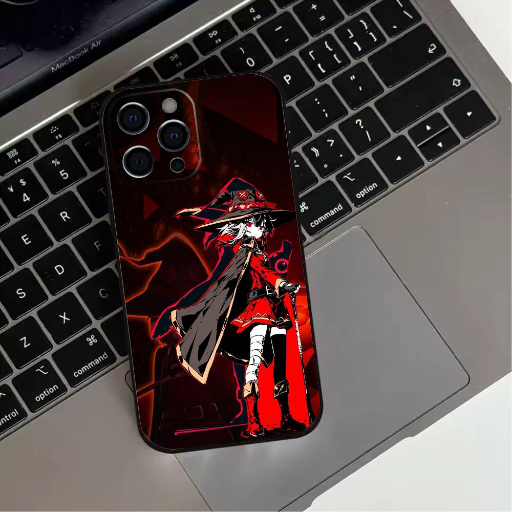 Чехол для телефона Megumin Anime K-KonoSubaS Для iPhone 17,16,15,14,13,12,11 Plus,Pro Max,XS,Мягкий силиконовый черный чехол
