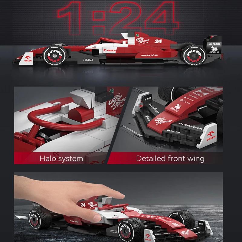 1/24 Alfa Romeo Formula-1 Racing Car F1 Racing Car C42 Sports Car Model Building Blocks City Racing Car Bricks Toys Kid Gift