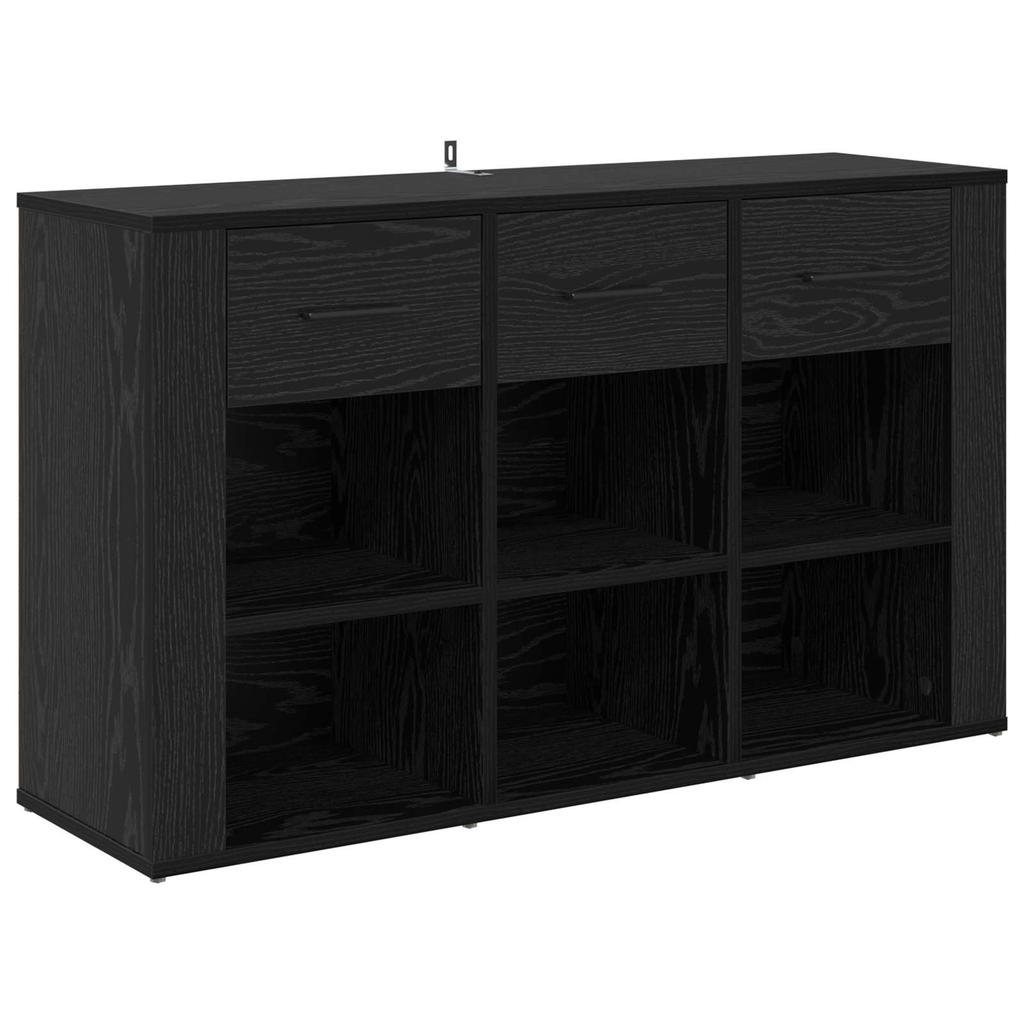 Sideboard in Black Oak Look 100 x 30 x 59.5 cm Engineered Wood