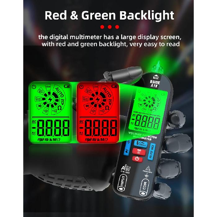 BSIDE A1X Smart Digital Multimeter Electronic Tester AC DC Contactless NCV Automatic Diode Capacitor Ohm Hz Breakpoint Meter