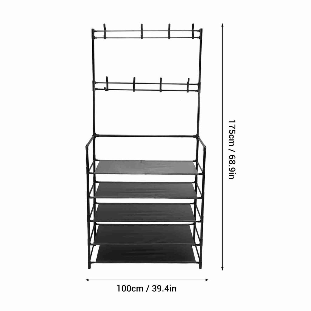 100x175cm Coat Rack Standing Modern Metal Clothes Garment Hanging Storage Shelf with Shoe Organizer for Entrance Hall Bedroom