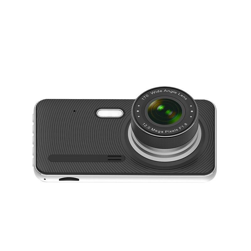 4-дюймовый видеорегистратор, IPS HD 1080P автомобильный видеорегистратор, двойные передняя и задняя камеры, поддерживает функцию камеры заднего вида.