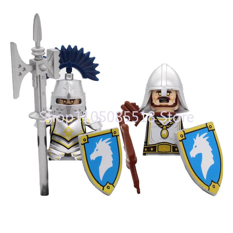 MOC Medieval Military Lion Knight Building Blocks Accessories Castle Soldier Shield Armor Model Toy Gift Mini Brick E023 Weapons