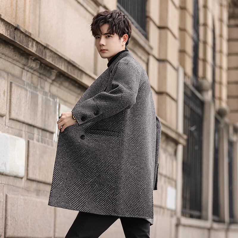 Firstview Men's Double-Sided Wool Blend Overcoat