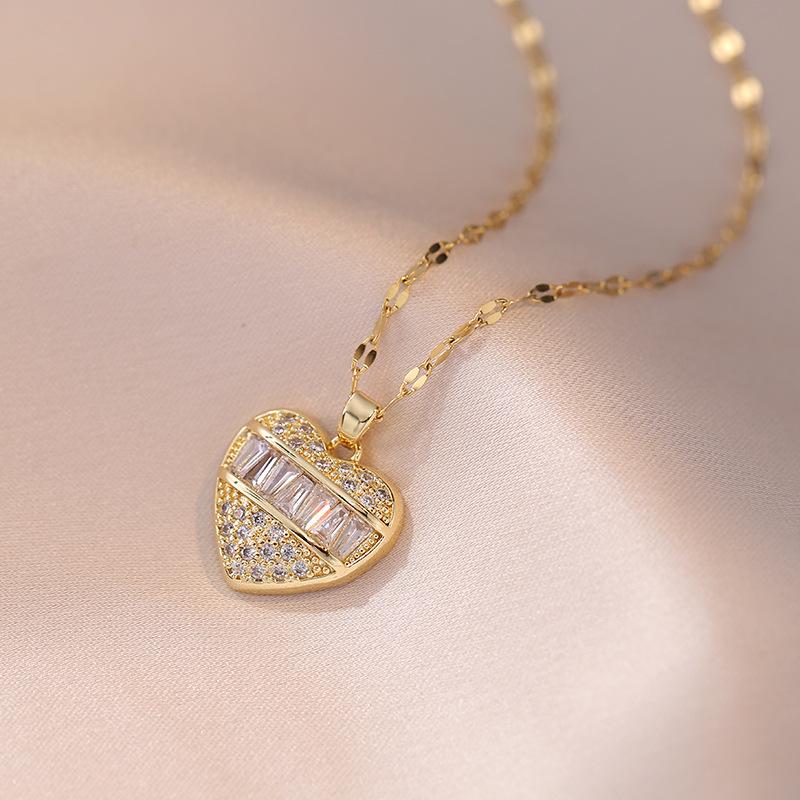 Trendy Heart Pendant Necklace for Women 2023 New Fashion Hypoallergenic Stainless Steel Chain Jewelry Wedding Engagement Party Accessories