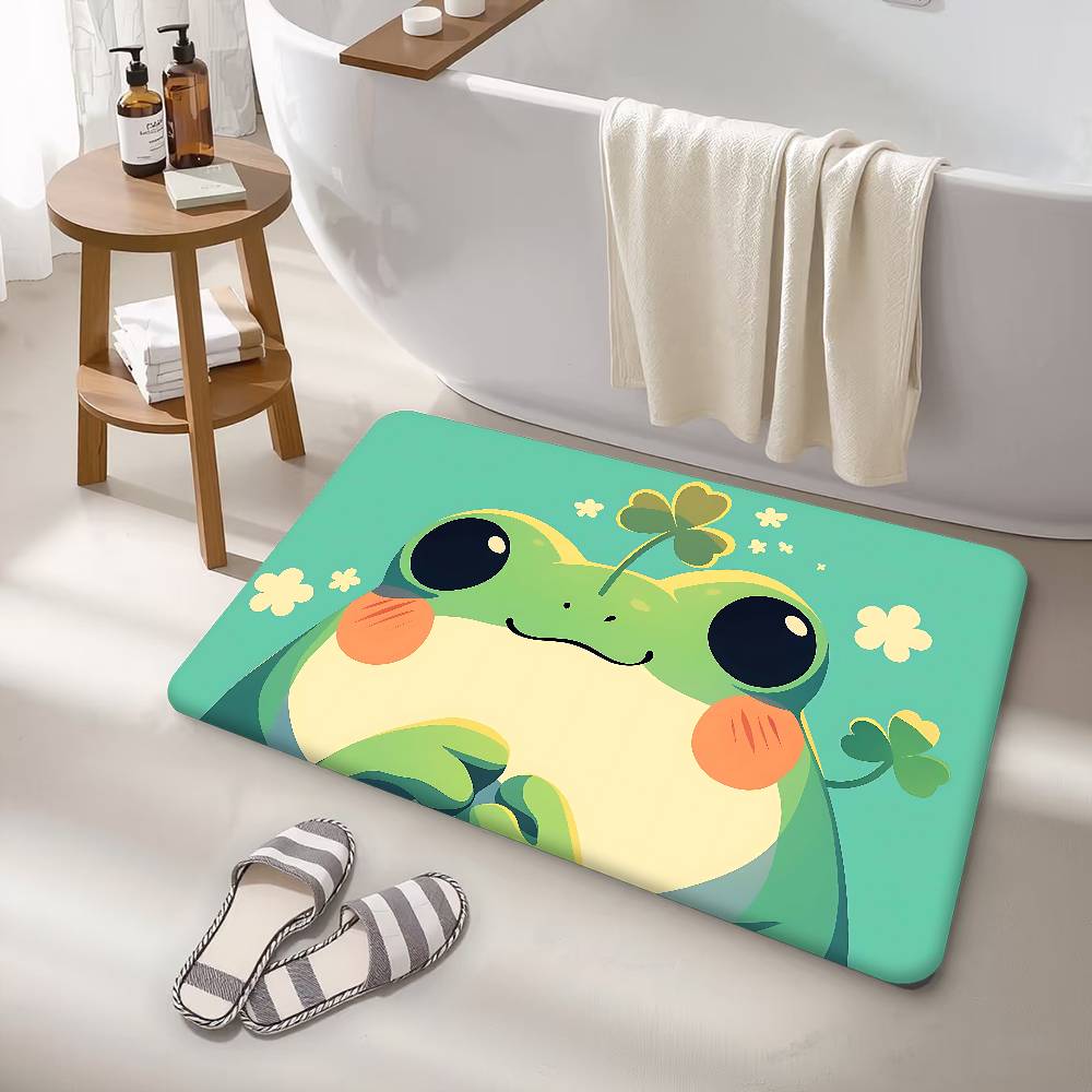 Cartoon Frogs Are Cute Hallway Carpet Non-Slip Laundry Room Mat Laundry Decor Balcony Child Living Room Bedside Area Rugs
