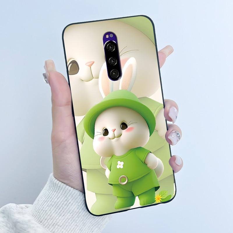 Для Sony Xperia 1 Чехол Роскошный Милый Кролик Любовь Забавный Черный ТПУ Мягкий Силикон Защитная Задняя Крышка Для Чехла Телефона Sony Xperia1