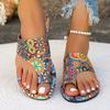 Модные женские тапочки Богемные сандалии с цветочным узором Повседневная легкая обувь Вьетнамки Модные тапочки большого размера Домашние шлепанцы Женские