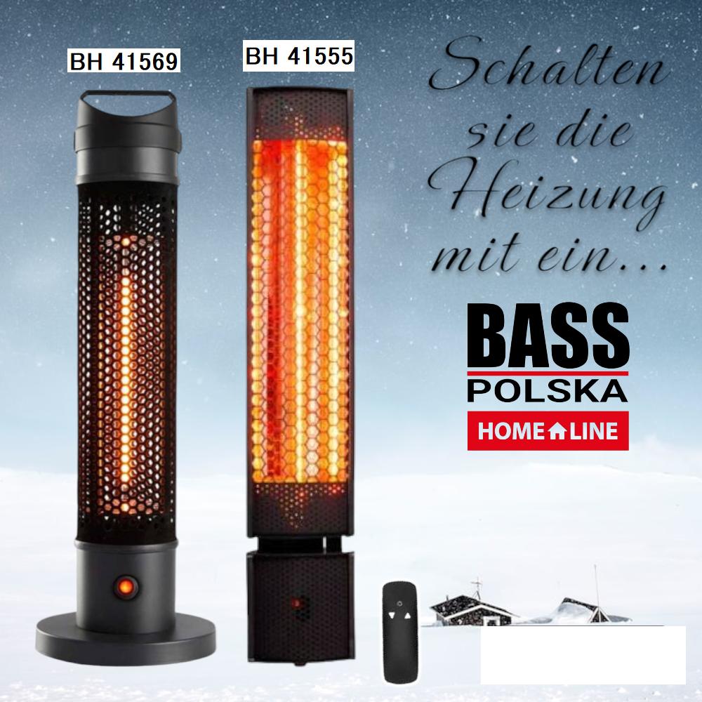 Infrared heater with remote control, wall-mounted