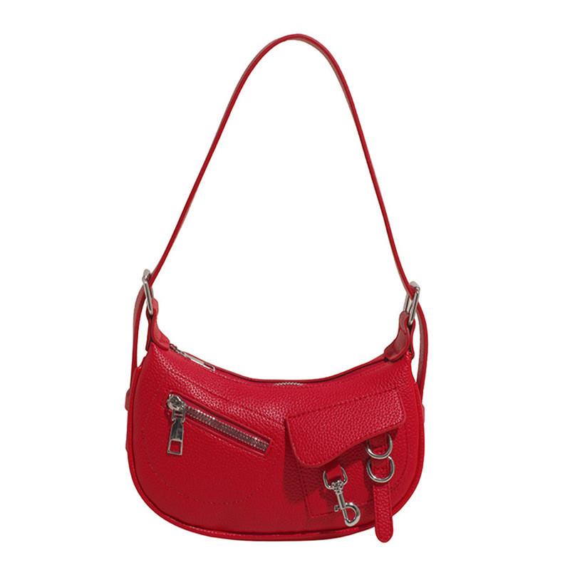 IELGY Ladies Underarm Bag Motorcycle Style Summer One-Shoulder Dumpling Bag