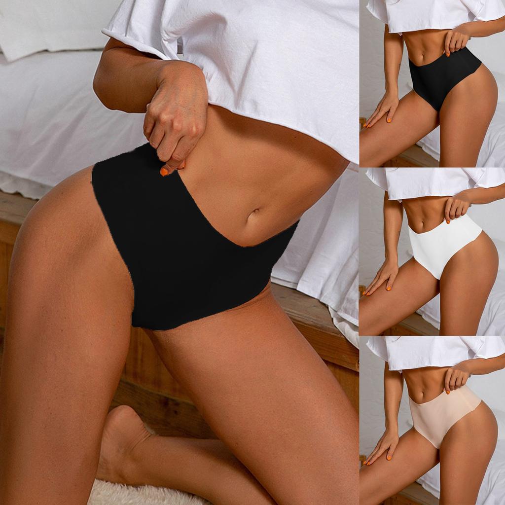 Seamless Ice Silk Seamless Ladies Breathable Briefs Ultra-thin Thong Underwear Women