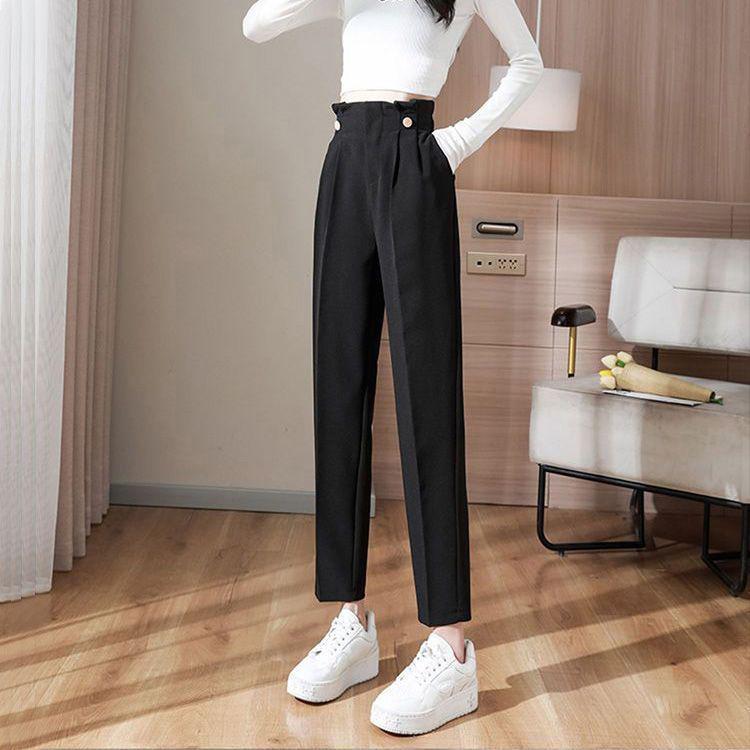 Women's High-Waisted Korean-Style Carrot Pants - Spring New Casual Harem Trousers