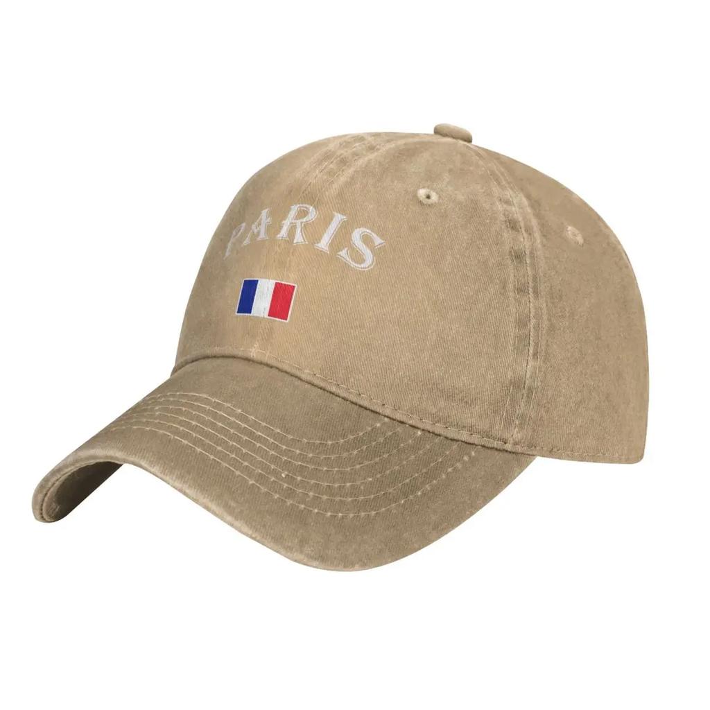 Paris France Flag Design Denim Washed Baseball Cap For Unisex Fashion Womens Snapback Caps Rock Sunscreen Hats