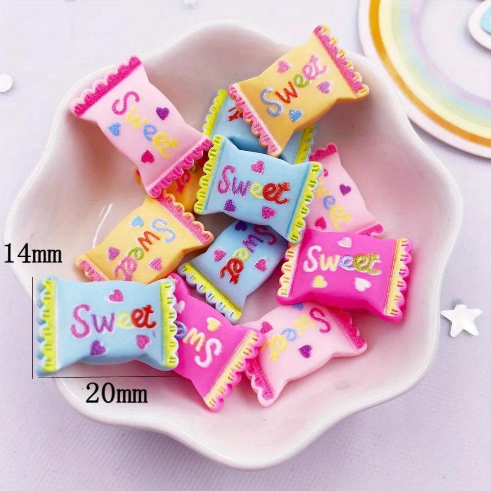 10pcs Mixed Resin Mini 3D Sweet Colorful Dot Candy Flatback Cabochon Simulation Foods Scrapbook DIY Figurines Accessories Decor Crafts