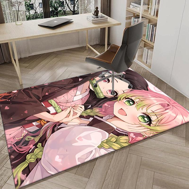 1PC Ghost Slayer's Night Rug Game Carpet, Floor Mat for Bedroom Living Room Entryway Rug, Home Decor Idea Gift for Christmas birthday