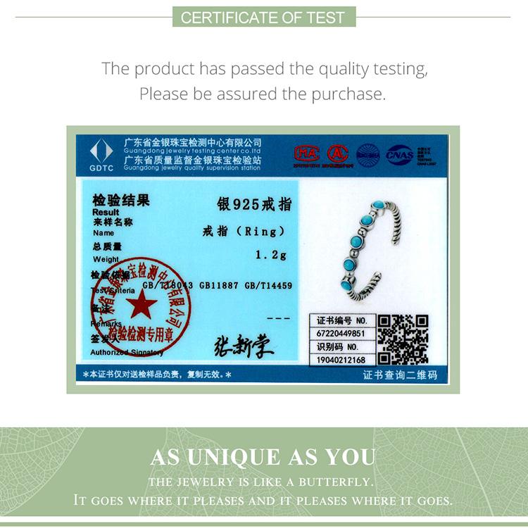 BAMOER натуральное серебро 925 пробы с бирюзой, открытое кольцо для женщин, простое стильное кольцо, ювелирное изделие, подарок