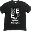 Черная Летняя Футболка для Мальчиков Keep Calm Логопед Короткий Рукав Мягкая Футболка с Круглым Вырезом Мужская Футболка Смешная Футболка Футболка с Круглым Вырезом