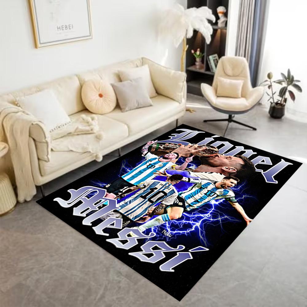 Lionel Messi Celebration Carpet Design for Outdoor Playrooms Hallway Entryway Anti-slip Rug Decorate Offices Perfect Birthday/Christmas Gift Idea