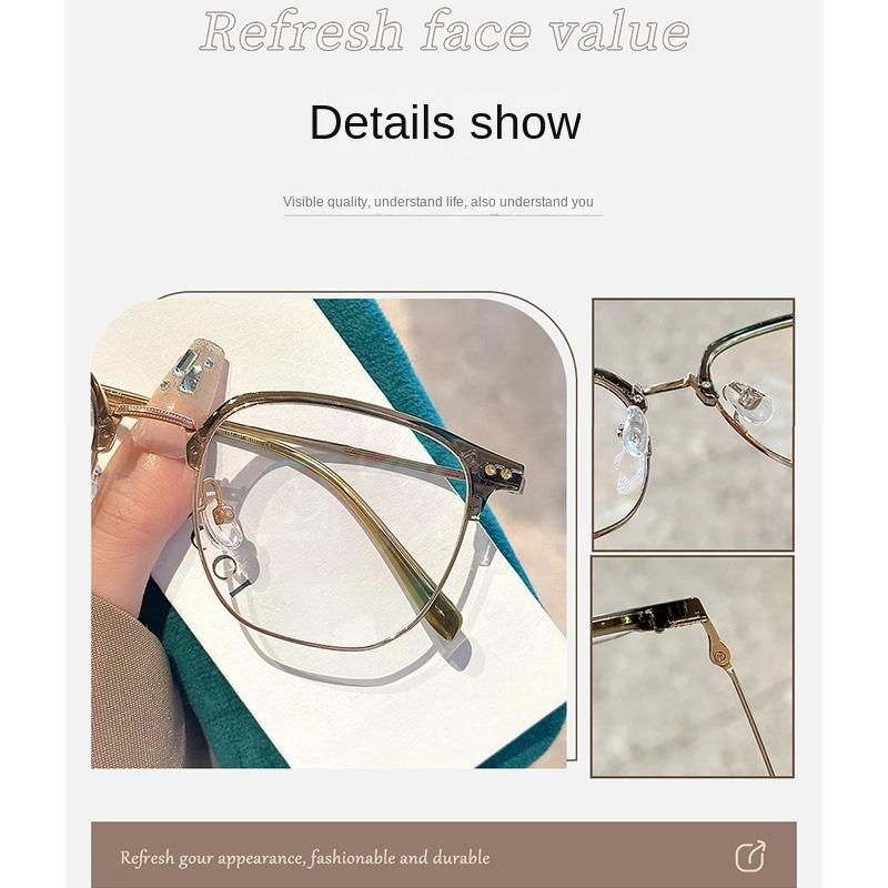 2Pcs Fashion Unisex Square Plain Glasses For Men Women Metal Frame Glasses Polygon Eyeglasses Gentle Black Anti Blue Light