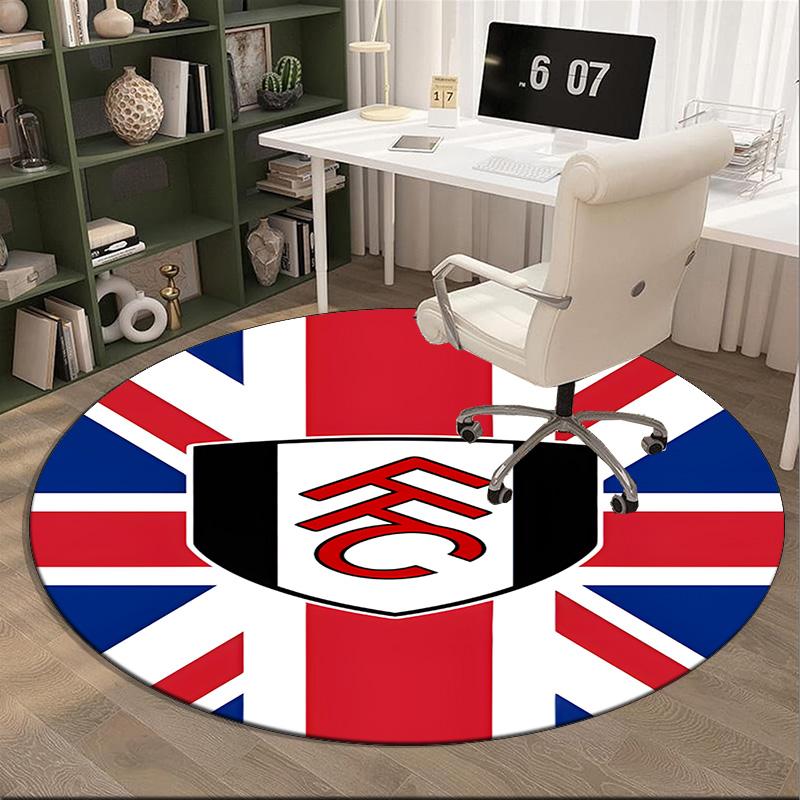 1PC round rug Fc Crest Design Printed Round Area Rug ,Rug For Home Office, Round Chair Rug, Decorative Carpet Fan gifts Christmas gift