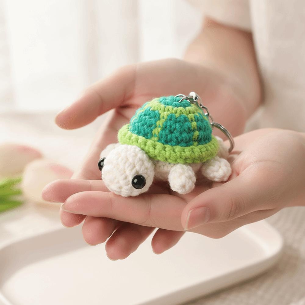Mini Little Turtle Crochet Keychain Wool Knitting Turtle Doll Pendant Keychain Men