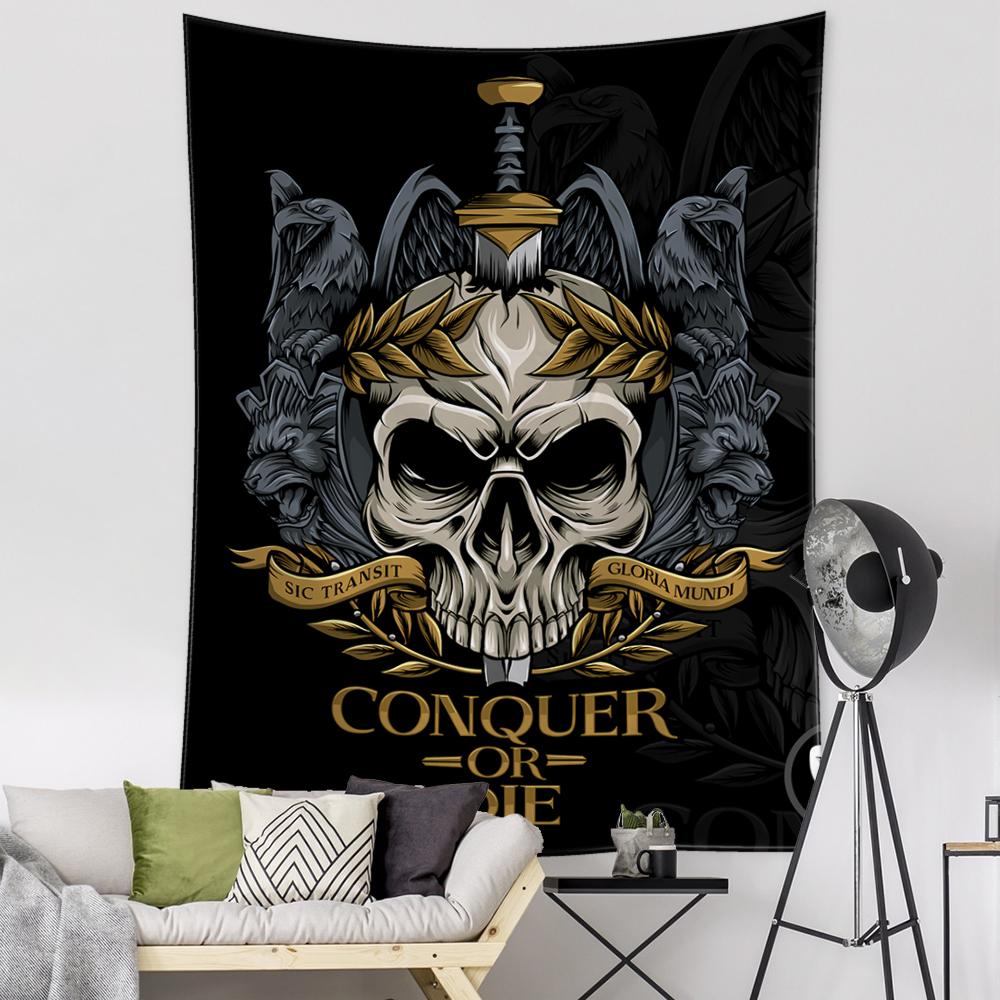 Гобелен с головой человека викинга, древнее психоделическое колдовство, загадочный настенный богемный декор для комнаты, общежития