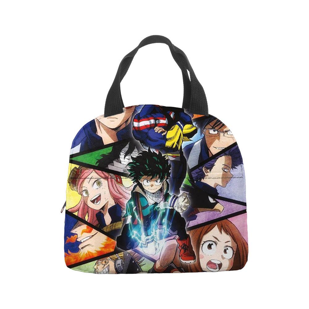 Anime Cartoon Handbag Student Lunch Bag Grades 1-6 Picnic Bag Printed Thermal Insulation Bag Meal Bag
