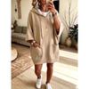 Loose Hooded Solid Color Casual Sweatshirt Dress For Women