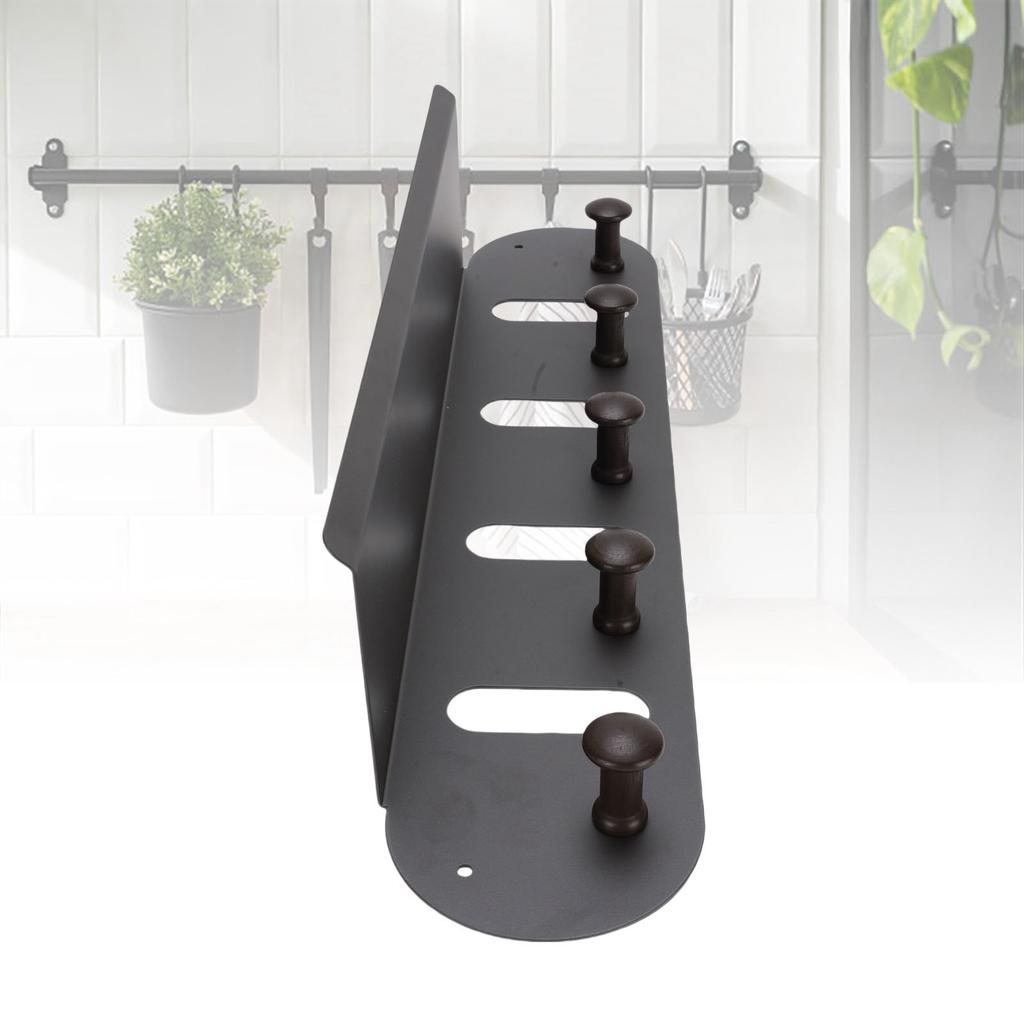 Entryway Shelf with Hooks Storage Living Room Bedroom Wall Mount for Coat Bag Hat Hanging