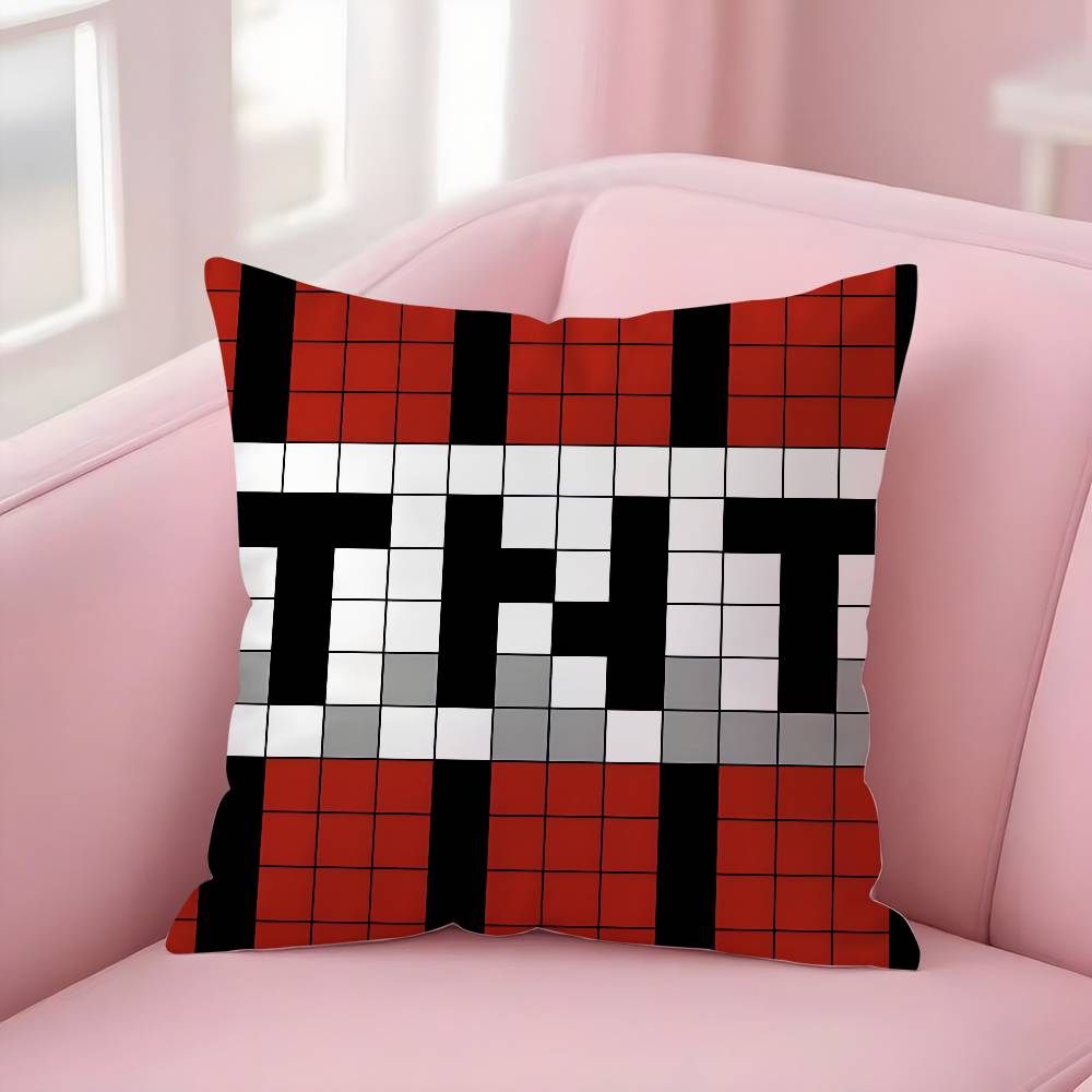 Game T-TNT Block Explosion Pillow Case Plush Fabric Soft Double-Sided Printed Sofa Warm Winter Home Gift Cushion Cover