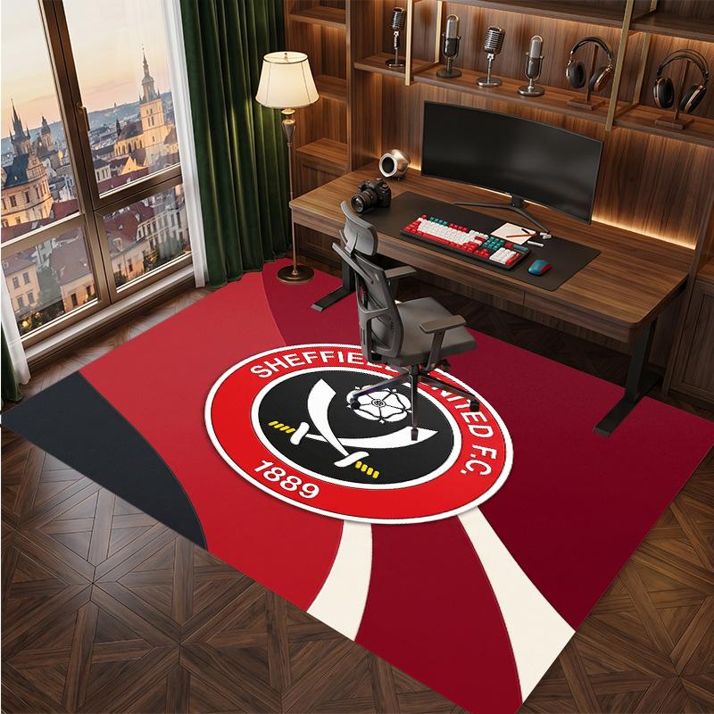 Футбольный принт Sheffield United, Ковер из хрустального бархата, Удобный, Впитывающий воду, Нескользящий, Ковер для пола в помещении