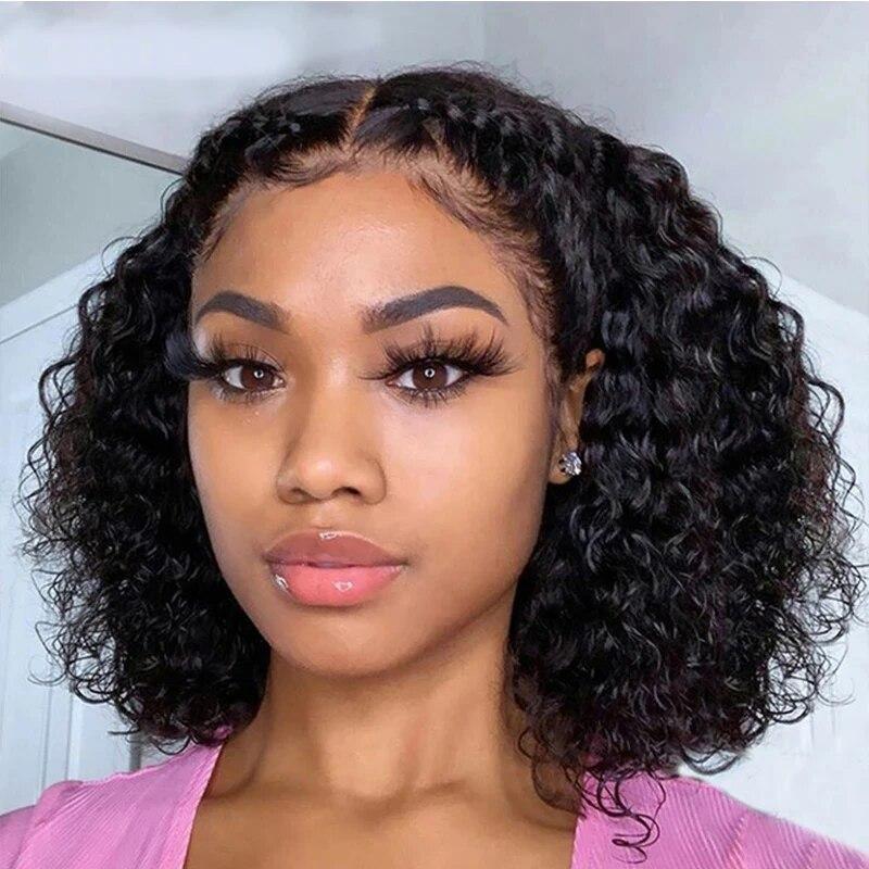 12, 14, 16 дюймов, короткие вьющиеся синтетические волосы, короткие парики боб, блондинка, натуральный цвет, средняя часть парика для чернокожих женщин, ежедневное использование