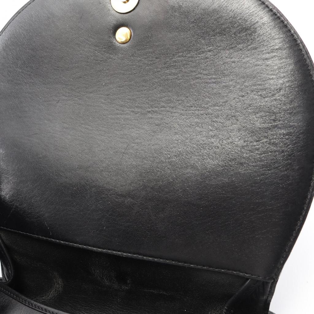 Used Dior Shoulder Bag leather Black Used Women