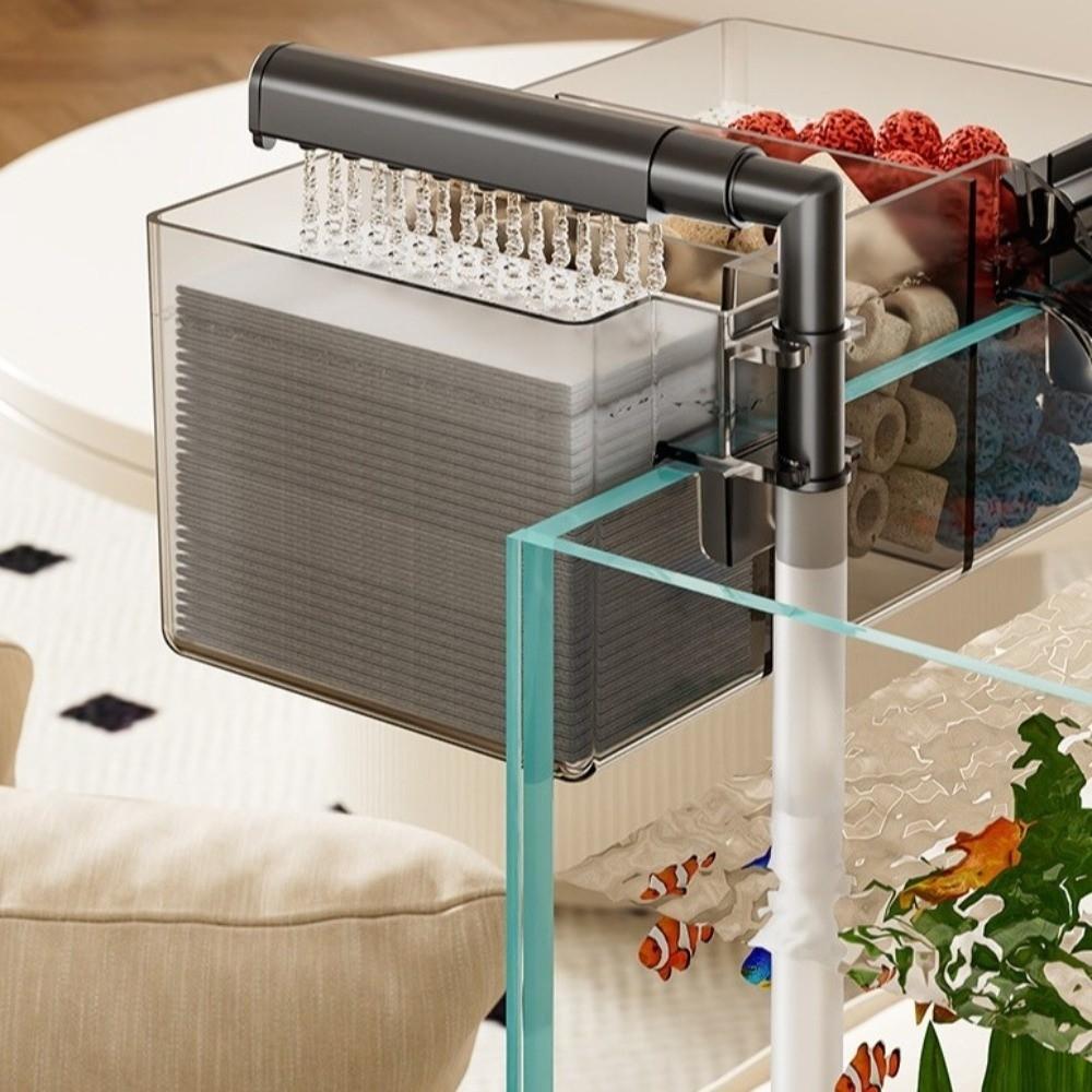 3-in-1 Drip Flow Fish Tank Filter Box Silent Operation Top Mounted Filter Small Fish Tank
