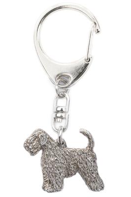 Коллекция брелоков для собак с изображением мягкошерстного пшеничного терьера, сделанная в Англии (Необрезанный хвост)