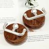 2pcs Reusable Double Hooks Wood Grain Clothes Hook Multi Purpose Suction Cup Hook  Universal