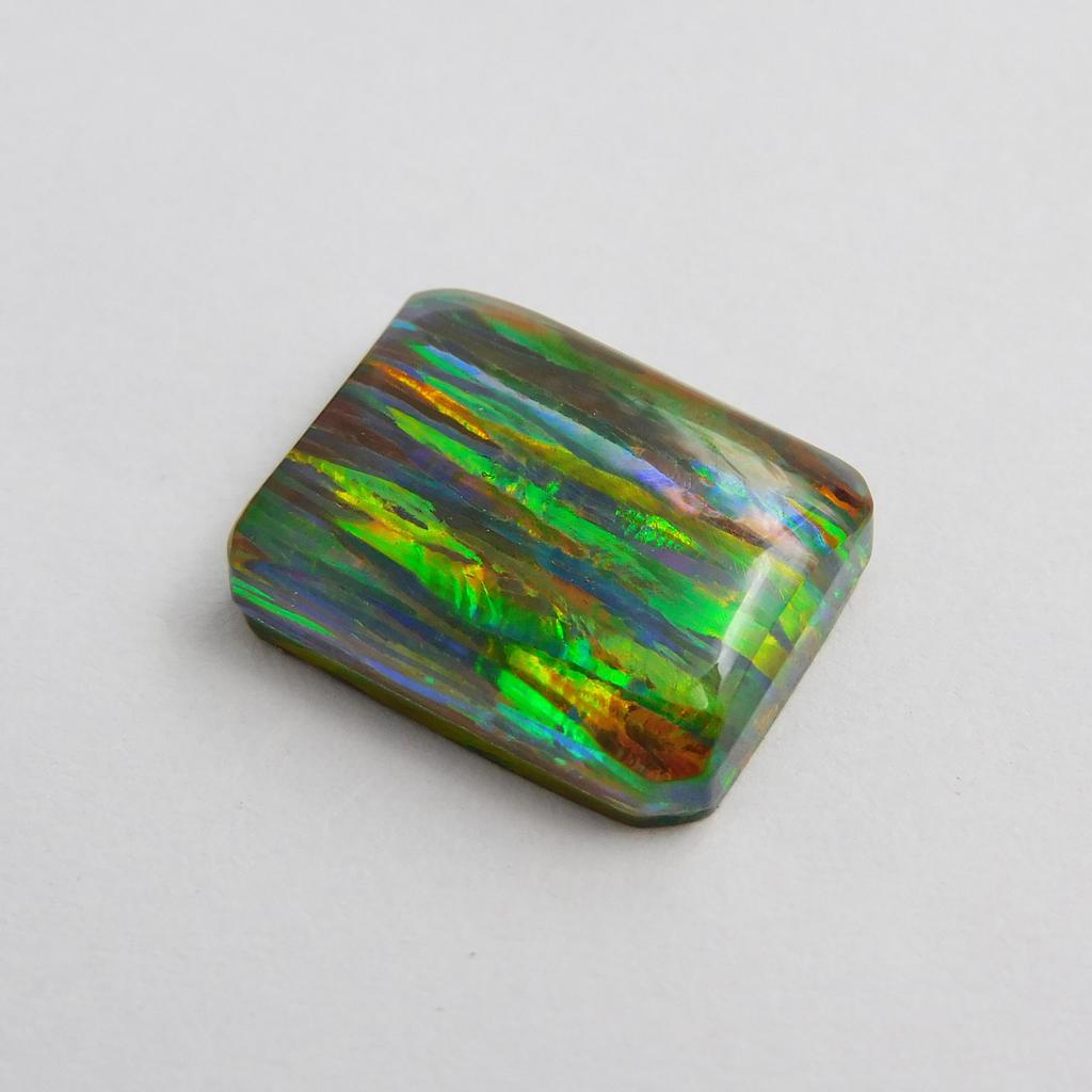 Lab Created Doublet Opal 7.55 Ct Emerald Cut Stunning Certified Loose Gemstone
